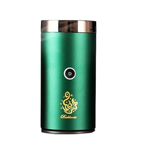 Car Incense Burner Electric Bakhoor Burner, Portable Aluminum Alloy USB Rechargeable Diffuser for Car Home Decor - color: Green
