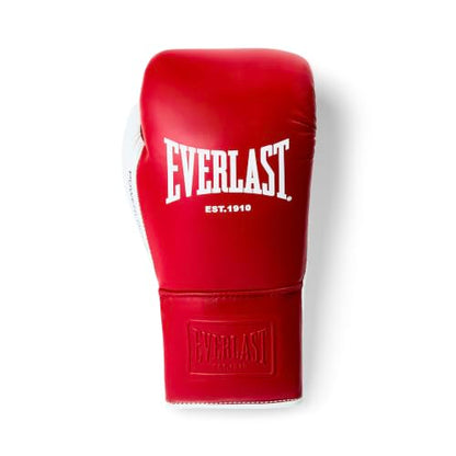 Everlast Powerlock OG Pro Boxing Gloves | Lace Up Fight Gloves - color: Red/White, size: 8oz