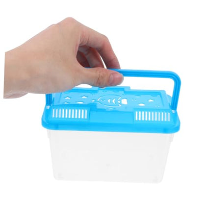 4Pcs Transparent Mini Fish Breeding Box with Handle Lightweight Aquarium Carrier for Small Pets for Fish Turtles Reptiles and Hamsters Easy Viewing and Transport