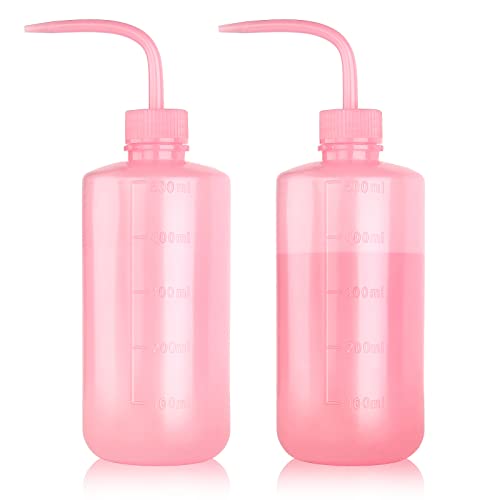 Melphoe Tattoo Wash Bottle Squeeze, 2Pcs 500ml Water Squirt Bottle Succulent Watering, Safety Rinse Watering Tools, Tattoo Supplies, Irrigation Sprinkling Can Wash Plant (Pink) - color: Pink, size: 16.9 Ounces