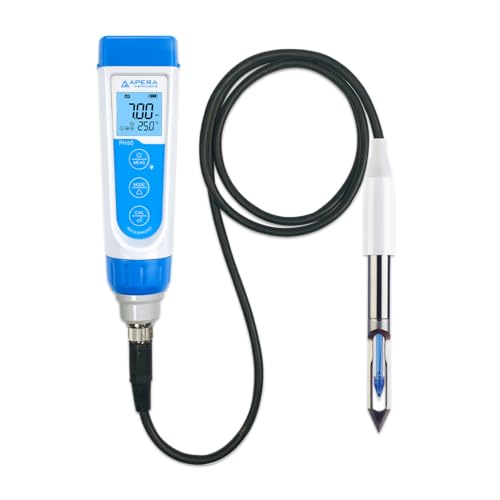 Apera Instruments PH60-MT Handheld pH Meter Tester Kit with LabSen 765 pH/Temp. Blade Spear Electrode for Lab-Grade pH Measurement in Meats and Solid Food Samples - style: For Meats