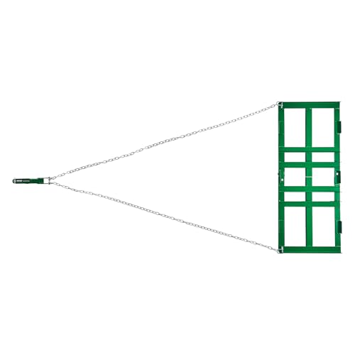 VEVOR Drag Harrow, 4 ft Heavy Duty Tow Behind Drag Harrow with Adjustable Bars & 72 in Chain, Driveway Grader Landscape Rake for ATV, UTV, Tractor, Mower Tow Behind Yard Lawn Leveling Tool - size: 4 FT- Green
