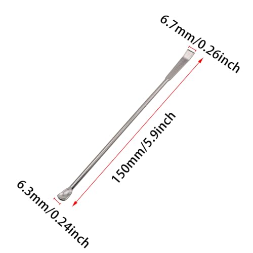 3PCS 150mm/5.9 inch Laboratory Stainless Steel Sampling Reagent Spoon Silver Mixing Scraper Suitable for Home Science School Use