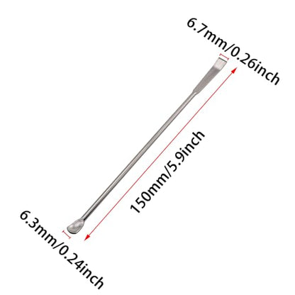3PCS 150mm/5.9 inch Laboratory Stainless Steel Sampling Reagent Spoon Silver Mixing Scraper Suitable for Home Science School Use