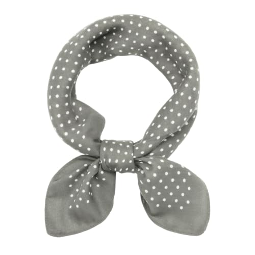 Neck Scarf for Women, 27.5 Inches Polka Dot Scarf Lightweight - color: Grey Green