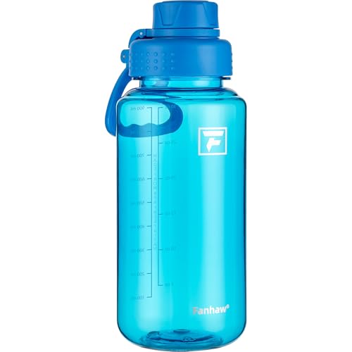 Fanhaw 32 oz Clear BPA-Free Tritan Water Bottle with Fast-Flow Spout Lid, BPA-Free & Leak-Proof Wide-Mouth Reusable Bottle for Gym, School & Office, Back to School Essentials (Classic Blue) - color: Classic Blue
