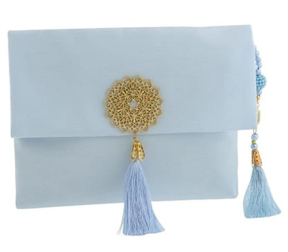 Prien Muslim Prayer Rug with Tasbih and Portable Bag, Muslim Gift for Women Men, Mubarak Islamic Box, Soft Mat Islam Gifts Set, Turkish Sajadah for Ramadan, Eid, Hajj, Travel, Pray (Blue) - color: Blue