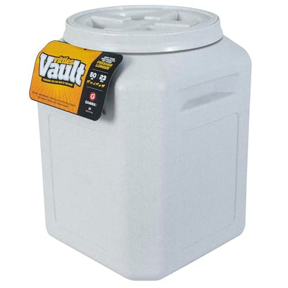 Vittles Vault Traditional Pet Food Storage Container For Dog Kibbles/Bird Seed/Oatmeal/Rice/Flour/Cereal, BPA Free Plastic, Sealed Airtight For Cat Food, Up To 50 lb, Made in USA, With Scoop, Gray