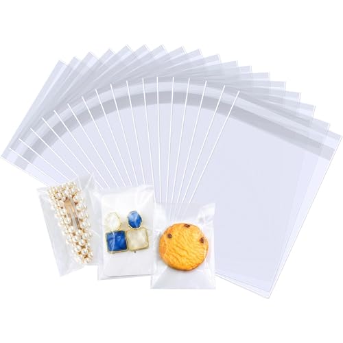 PigPotParty 2x3 in Mini Clear Cellophane Treat Bags, Self-Sealing, 100 Pcs - color: 2"x3" (100pcs)