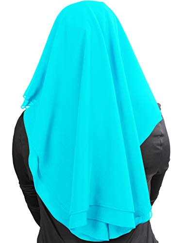 MyBatua 3 Layers Saudi Niqab In Breathable Georgette, Wholesale Price, 1pc Face Veil NQ-003 - color: Turquoise
