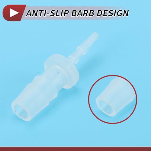 1/16" to 7/32" Hose Barb Fitting Hose Straight Reducing Coupler | 5 Pcs, Plastic, Clear, Fits 1/16" to 7/32" ID Flexible Tube, Barb Reducer Fitting, for Aquarium, Fountain, Drip Irrigation - size: 1/16"-7/32"