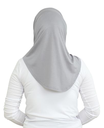 Prien Sport Instant Hijab For Women, Muslim Cotton Turban, Soft Head Scarf, Ready To Wear Hijabs Prayer Clothes, Islamic Wear - color: Grey