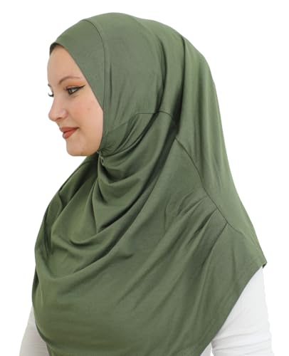 Prien Ready To Wear Hijab For Women, Instant Turban, Soft Muslim Scarf For Prayer, Long Hijabs, Islamic Clothes, Jersey Abaya - color: Khaki