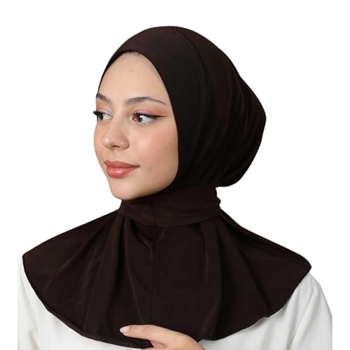 Instant Scarf For Women, scarf hijab, Premium Jersey Wrap, Instant Hijab, instant jersey hijab, one piece hijab - color: Brown