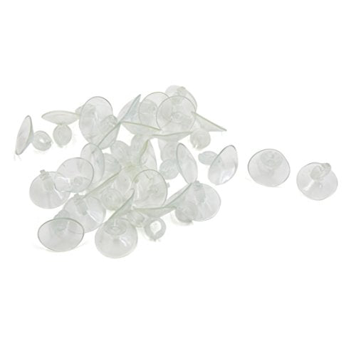 uxcell 30pcs Clear Soft Silicone Suction Cup Clip Sucker for Aquarium Fish Tank