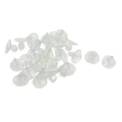 uxcell 30pcs Clear Soft Silicone Suction Cup Clip Sucker for Aquarium Fish Tank