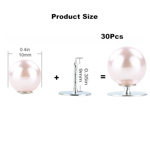 ZENGLU No-Sew Pearl Buttons, 30 Sets of 2/5 inch Removable Reusable Brooch Pins for Shirts, Blouses, Dresses, Sweaters, Shawls for Women (10mm/Pink) - color: Pink