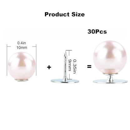 ZENGLU No-Sew Pearl Buttons, 30 Sets of 2/5 inch Removable Reusable Brooch Pins for Shirts, Blouses, Dresses, Sweaters, Shawls for Women (10mm/Pink) - color: Pink