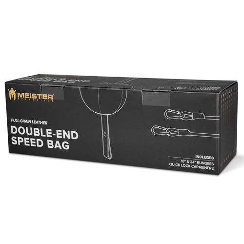 Meister SpeedKills Double-End Leather Speed Bag w/Bungees & Lightweight Latex Bladder - style: Large (9.0")