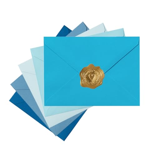 50 Pack Colored A7 Invitation Envelopes 5x7 Blue, 5 1/4 x 7 1/4 in - color: Blue, size: 5 1/4 x 7 1/4 inches