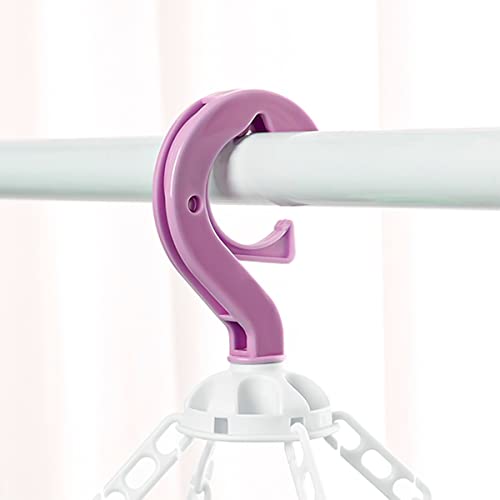 SteelFever Clothes Drying Hanger with 32 Clips, Foldable Hanging Drying Rack for Clothes Underwear Socks (Purple) - color: Purple