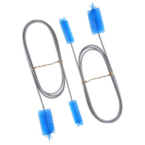 CALLARON 2 Pack Flexible Aquarium Cleaning Brush, Double End Fish Tank Cleaning Brush with Long Tube Cleaner for Filter Hose & Corners | Ideal Aquarium Tools for Fish Tank Maintenance, Blue - color: Multicolor