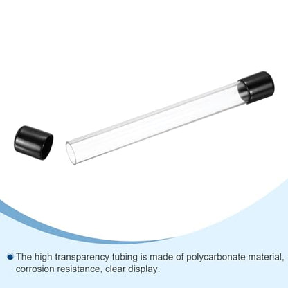 MECCANIXITY Clear Storage Tube 18x22mm Small Plastic Round Tubing with Caps Rigid Bottle Container 200mm/8 Inch for Item Stored - size: 18x22x200mm