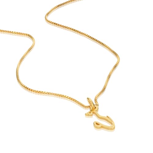 Personalized Choose Your Style Arabic Name Necklace - Custom Nameplate Pendant - Dainty Gift for Her, Women - Gift for Mother's Day, Christmas, Birthday - color: Gold Vermeil, size: Vertical Cursive, style: Without Diamond