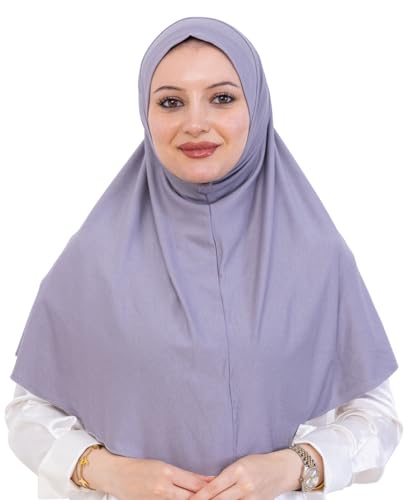 Prien Ready Hijab For Women, One Piece Muslim Instant Turban, Easy To Wear Long Head Scarf, Turkish Islamic Clothes For Abaya - color: Grey