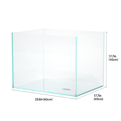 30 Gallon Rimless Low Iron Glass Aquarium Tank, 23.6" L x 17.7" W x 17.7" H, 8mm Ultra Clear Fish Tank with EVA Leveling Mat - size: 30Gal W23.6×D17.7×H17.7 in(60x45x45cm)