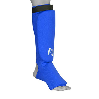 UFG Ultimate - Cloth Shin Instep Guard - Karate MMA Boxing Muay Thai Training Protection - color: Blue, size: Large-X-Large