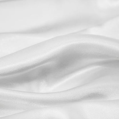 vimate 35" Square Silk Like Head Scarf - Women's Fashion Satin Scarf Bandana for Hair Wrapping at Night. - color: J3#. 2 Pack - White