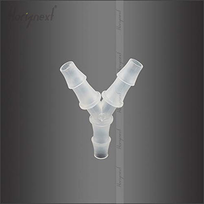 3/16" Polypropylene Y-Shaped 3-Way Barbed Hose Fitting, 4 Pcs | Y-shaped design splits one inlet into two angled outlets for air hoses and water pipes; supports routing and repair projects - style: 4pcs, 3/16" O.D.