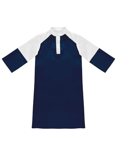 FEESHOW Little Boys Arabic Muslim Thobe Toddler Baby Kaftan Robe Islamic Traditional Festival Party Wear - color: Navy Blue, size: 2-3T