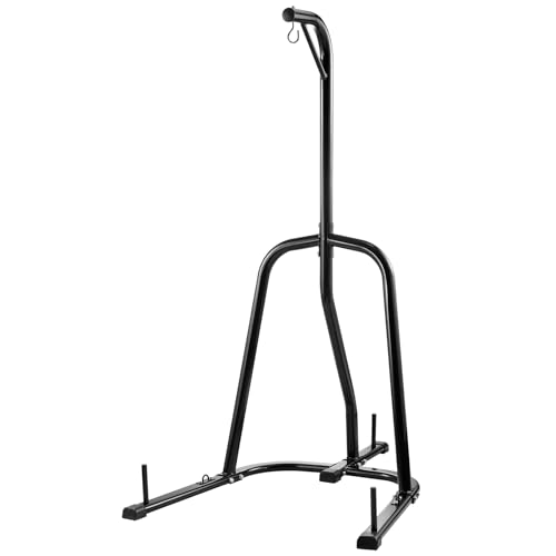 VEVOR Punching Bag Stand, Steel Heavy Duty Workout Training Equipment, Adjustable Height Boxing Punching Stand with Weighted Base, Holds Up to 140 lbs, Freestanding Sandbag Rack for Home Gym Fitness - style: Standard Punching Bag Stand