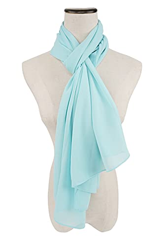 YOUR SMILE for Women Lightweight Breathable Solid Color Soft Chiffon Long Fashion Scarves Sun-proof Shawls Wrap - color: Mint