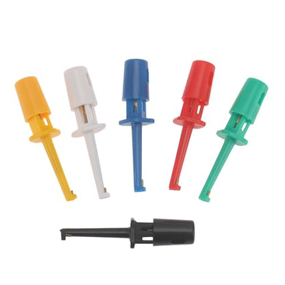DIANN 30pcs Test Hooks Clips Single Hook Clip Colorful Spring Hook Clip Test Grabber Probe for Electronic Testing Multimeter Wire Lead