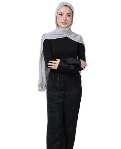 Modal Cotton Hijab Scarf for Women with Undercap Set - color: Light Gray