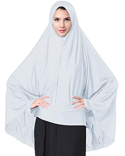 Ababalaya Women's Elegant Modest Muslim Islamic Ramadan Soft Lightweight Jersey Hijab Long Scarf - color: White, size: Medium