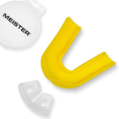 Meister Moldable Double Mouth Guard w/Case - Yellow | Custom-fit design, upper and lower teeth protection for MMA, boxing and contact sports - color: Yellow