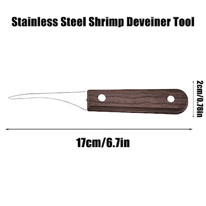 2 Pcs Stainless Steel Shrimp Deveiner Tool, Serrated Shrimp Peeler Shrimp Cleaner Knife for Home Kitchen