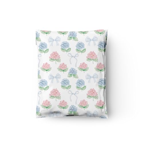10x13 (100) Hydrangeas Summer Designer Poly Mailers Waterproof Self Sealing Tear Resistant Polymailers Shipping Envelopes Premium Printed Bags For Small Businesses - color: Hydrangeas, size: 10x13