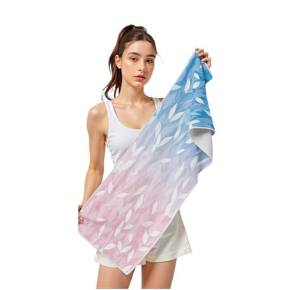 Cooling Sports Towel 39"X11.8" Cold Feeling Towel for Gym Fitness Running Yoga Microfiber Soft Quick Drying Breathable Lightweight Camping Towel Summer Hiking Climbing Workout Essentials(Blue&Pink) - color: Blue&pink