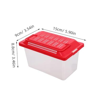 TOYANDONA Portable Fish Tank Breathable Lid Turtle Habitat and Handheld Reptile Feeding Box for Hamsters and Aquatic Pets for Travel and Observation
