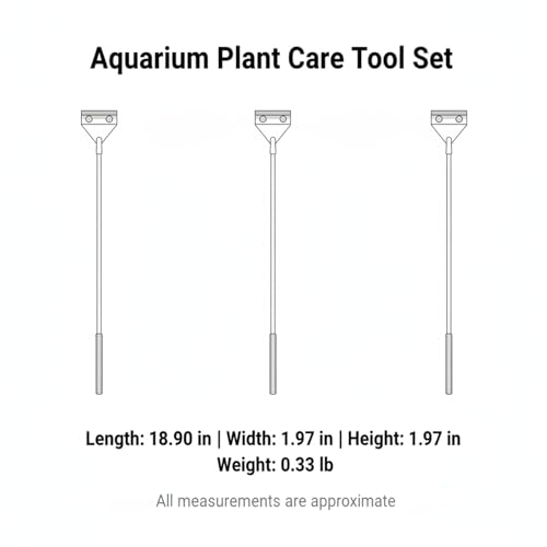 Aquarium Maintenance Tool Set - 430 Stainless Steel Long Reach Scissors, Tweezers & Sand Shovel for Fish Tanks - size: 18.9 x 1.97 x 1.97 in