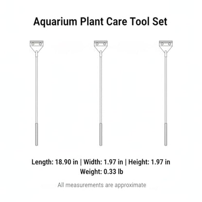 Aquarium Maintenance Tool Set - 430 Stainless Steel Long Reach Scissors, Tweezers & Sand Shovel for Fish Tanks - size: 18.9 x 1.97 x 1.97 in