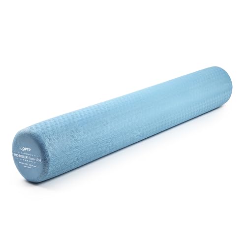 OPTP PRO-Roller Super Soft Density Foam Roller – Round, Light Blue, 36"x 6" | Low density foam roller for exercise, gentle massage, and physical therapy, gentle, forgiving compression, 36" x 6" round