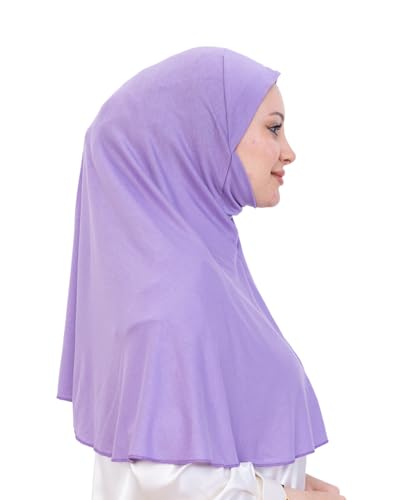 Prien Easy To Wear Hijab For Women, Muslim Instant Turban With Niqab, Islamic Clothes, Soft Scarf For Prayer, Abaya, Khimar - color: Lilac