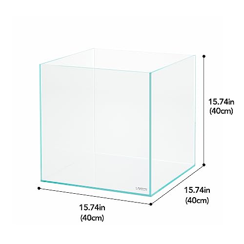40C Rimless Low-Iron Cube Aquarium, 15.6 Gal, 15.7x15.7x15.7in | 40x40x40cm; aquascaping and fish; 6mm glass - size: 15.6Gal W15.7×D15.7×H15.7 in(40x40x40cm)