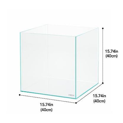 40C Rimless Low-Iron Cube Aquarium, 15.6 Gal, 15.7x15.7x15.7in | 40x40x40cm; aquascaping and fish; 6mm glass - size: 15.6Gal W15.7×D15.7×H15.7 in(40x40x40cm)